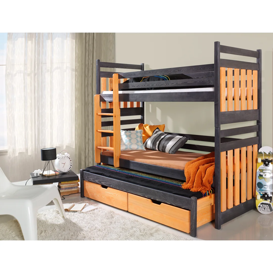 Najera European Single (90 x 200cm) Bunk Bed with Trundle