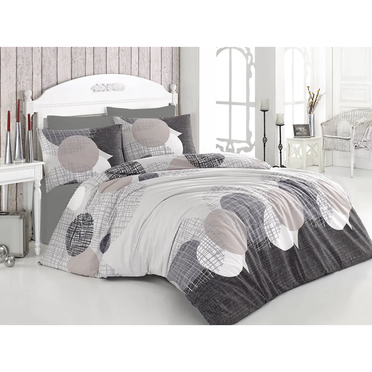 Abeyta White/Black/Grey 100% Cotton Duvet Cover Set