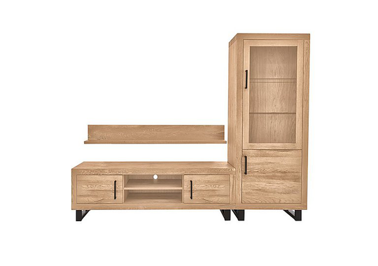 Bodahl - Terra Small Media Set with Small TV Unit, Small Display Cabinet and 150cm Wall Shelf - Brown
