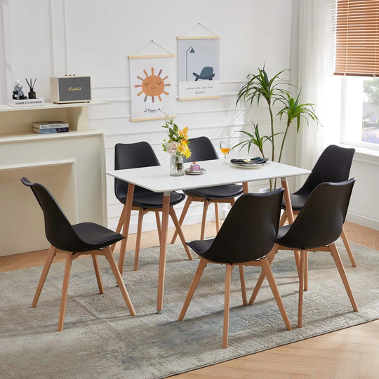Dining Chairs Set Of 6, Black