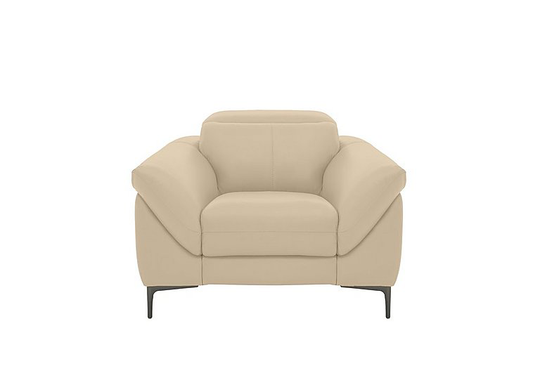 Galaxy Armchair with Manual Headrests - Beige- World of Leather