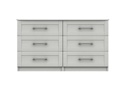London Bedrooms - Fenchurch 6 Drawer Wide Chest - White