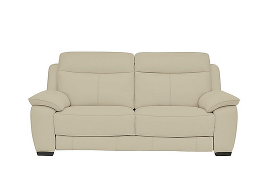 Starlight Express 3 Seater Leather Power Recliner Sofa - Beige- World of Leather