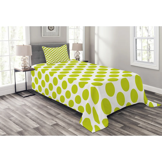 Adelphine Apple/Green Bedspread Set with Pillow Sham