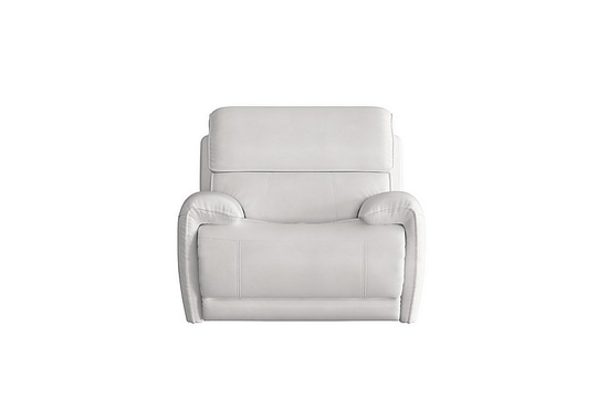 Link Leather Power Recliner Armchair with Power Headrest - White- World of Leather