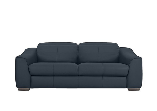Xavier 3 Seater Leather Power Recliner Sofa with Power Headrests - Blue- World of Leather