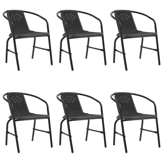 Ivy Bronx Garden Chairs 6 Pcs Plastic Rattan And Steel 110 Kg