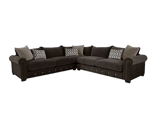 Alexander and James - Sumptuous Large Fabric Corner Sofa - Brown