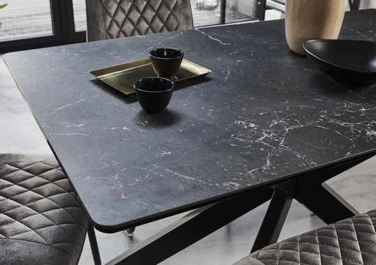 Creed Small Table, 2 Chairs and High Back Bench Dining Set