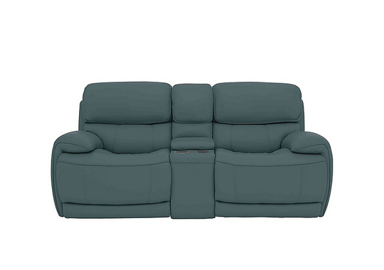 Relax Station Rocco 2 Seater Leather Power Rocker Sofa with Cupholders and Power Headrests - Green- World of Leather