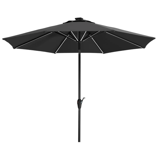 Andrine Blacklight 2.7m Traditional Parasol with Lights