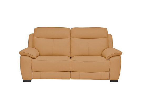 Starlight Express 2 Seater Leather Recliner Sofa with Power Headrests - Yellow- World of Leather