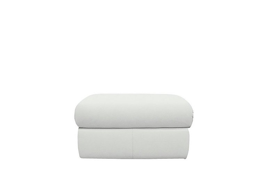 G Plan - Kingsbury Leather Storage Footstool - White