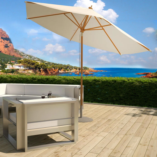 Ariat Ecru: Wooden Parasol Diameter 300Cm Tilting
