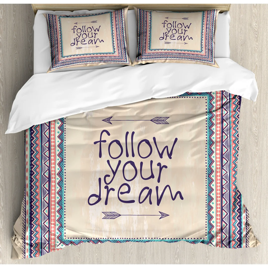 Newquay Blue/Mauve Microfibre 350 TC Modern & Contemporary Duvet Cover Set
