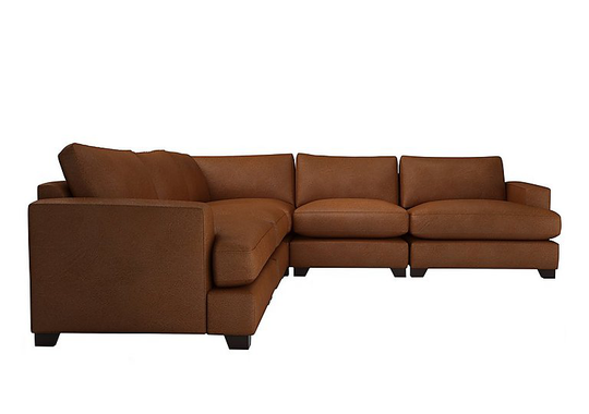 The Lounge Co. - Lorrie Large Leather Corner Sofa - Brown
