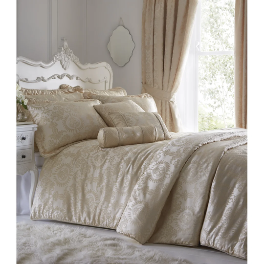 Luxurious Gold Woven Jacquard Pillow Sham