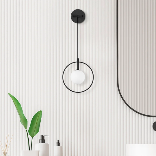 Ashaunti 1 - Light Dimmable Black Armed Sconce