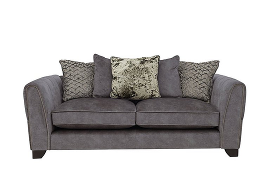 Ariana 3 Seater Fabric Pillow Back Sofa - Grey