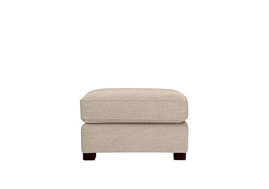 Elora Small Fabric Storage Footstool - Cream