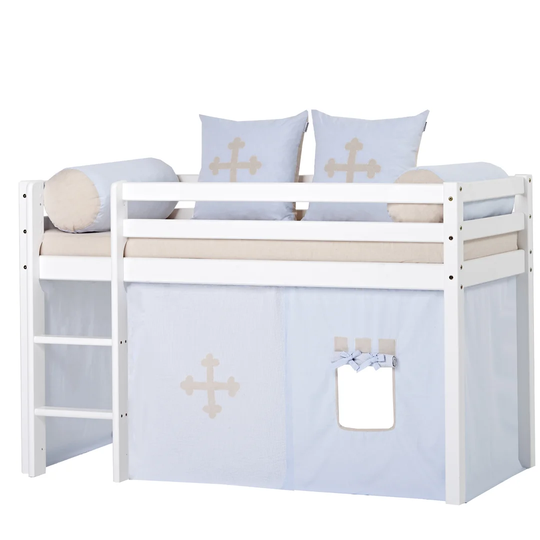 Basic Mid Sleeper Bed with Fairytale Knight Curtain
