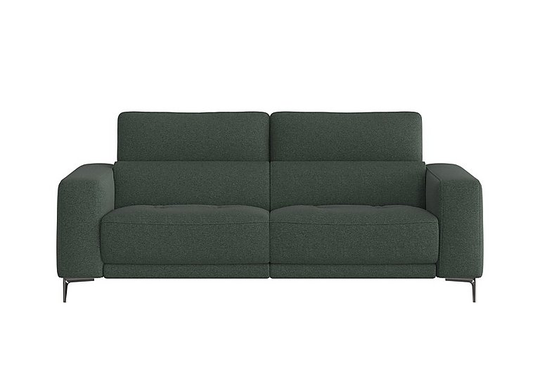 Adama 3 Seater Fabric Power Recliner Sofa with Telescopic Headrests - Green