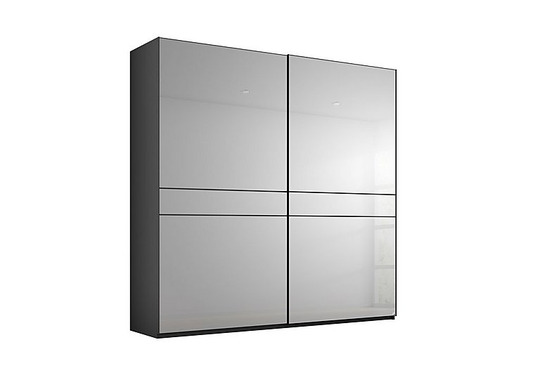 Rauch - Lando Sliding Mirror Wardrobe - 200-cm - Black