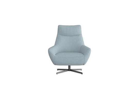 Galaxy Fabric Swivel Chair - Blue- World of Leather