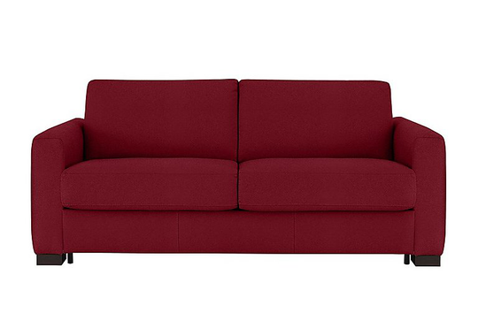 Nicoletti - Alcova 3 Seater Fabric Sofa Bed with Box Arms - Red