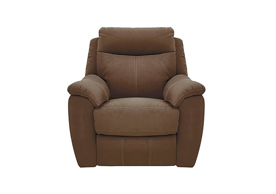Snug Fabric Power Recliner Armchair - Brown
