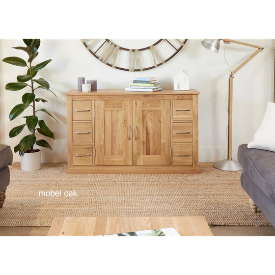 Termoli 123Cm Wide 6 Drawer Oak Solid Wood Sideboard