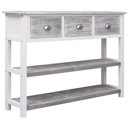 Brambly Cottage Sideboard Antique Grey 108X30x76 Cm Solid Paulownia Wood