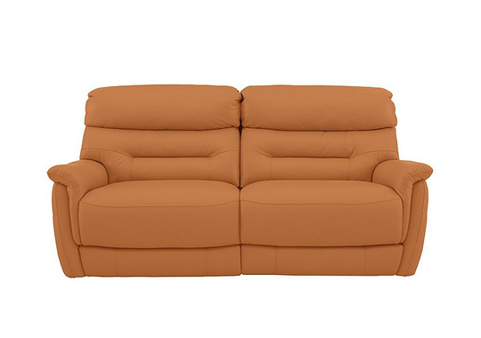 Chicago 3 Seater Leather Battery Recliner Sofa - Yellow- World of Leather