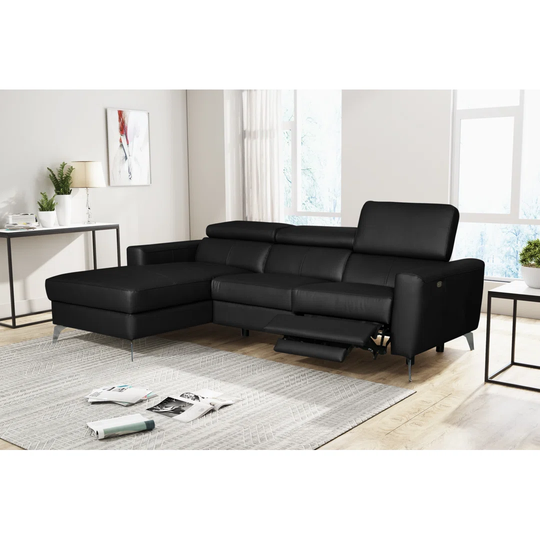 Amorian Leather Reclining Corner Sofa