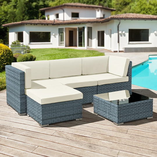 Bijan 4 Seater Corner Sofa Set with Cushions