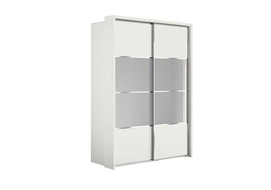 Wiemann - Oakland 160cm Sliding 2 Door Wardrobe with Passe-Partout Frame and Crystal Mirror - White