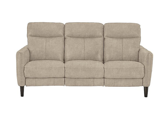 Compact Collection Petit 3 Seater Fabric Power Recliner Sofa - Beige