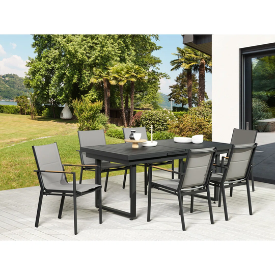 Kylian Set Of 6 Garden Chairs Black