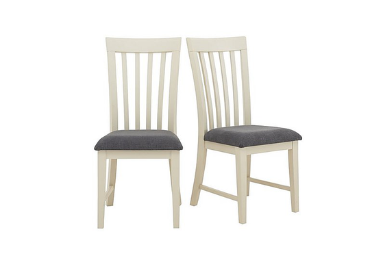 Furnitureland - Angeles Pair of Wooden Chairs - Cream