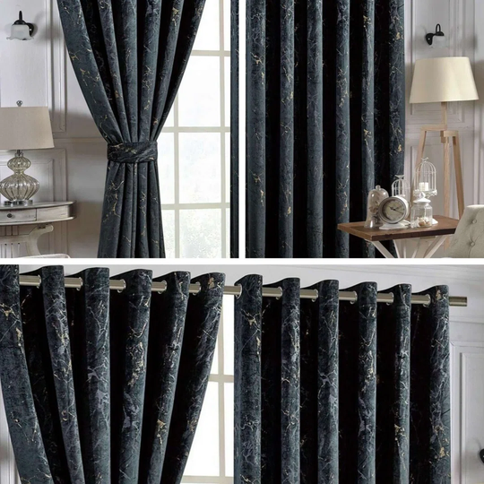 Slatestone Eyelet Room Darkening Thermal Curtains
