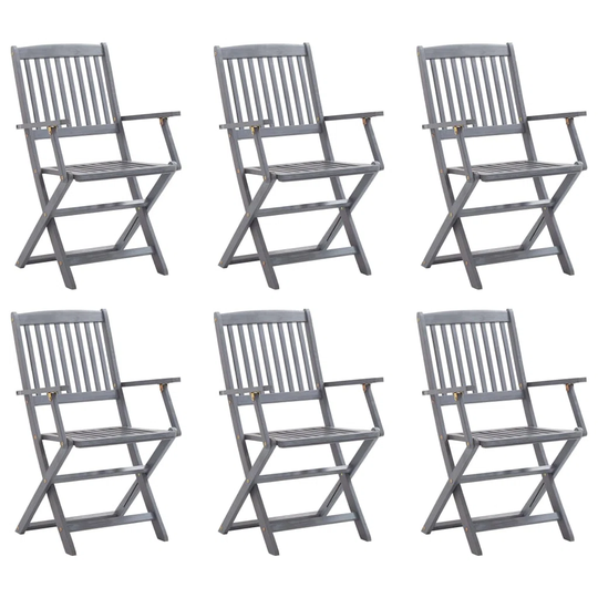 Anastassios Folding Outdoor Chairs 6 Pcs Solid Acacia Wood