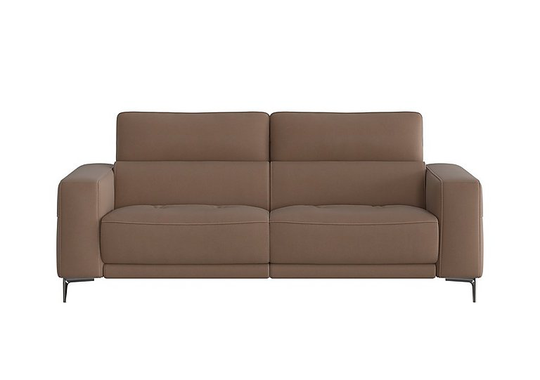 Adama 3 Seater Fabric Power Recliner Sofa with Telescopic Headrests - Brown
