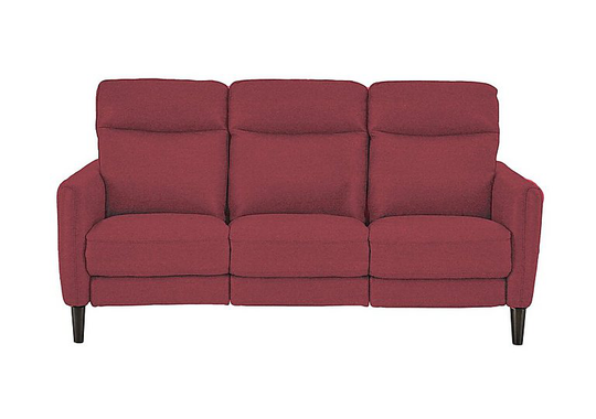 Compact Collection Petit 3 Seater Fabric Power Recliner Sofa - Red