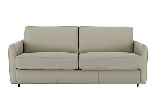 Nicoletti - Alcova 3 Seater Leather Sofa Bed with Slim Arms - Grey