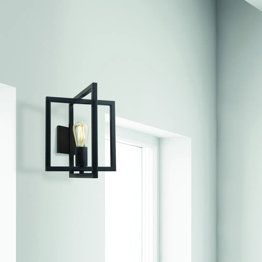 Vieux 1 - Light Dimmable Black Flush Mounted Sconce