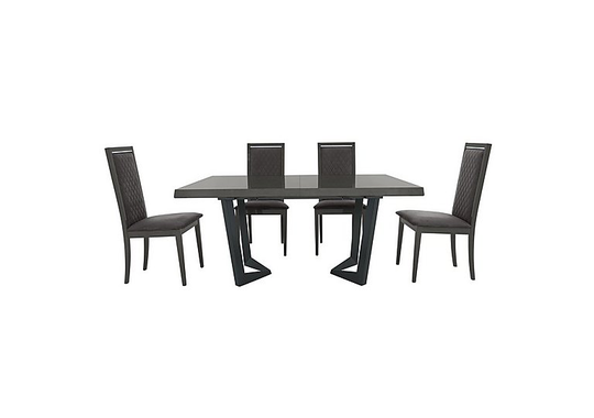 Palazzo 160cm Extending Dining Table in Silver Birch with 4 Rombi Dining Chairs