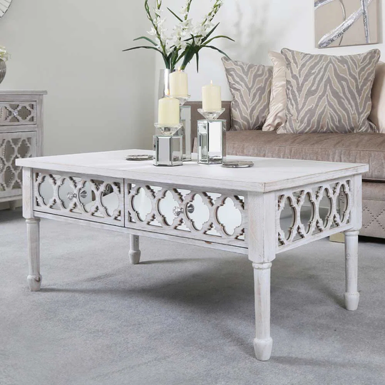 Coffee Table with storage for Living Room Furniture, 120cm Rectangular Wooden Centre Table