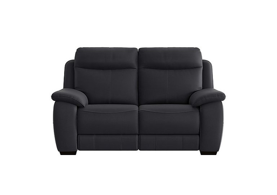 Starlight Express 2 Seater Leather Recliner Sofa - Black- World of Leather