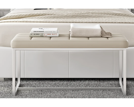 Loree Faux Leather Bench