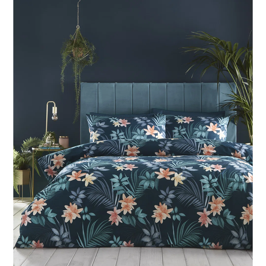 Mohall Tropical Floral Leaf Duvet Cover Set